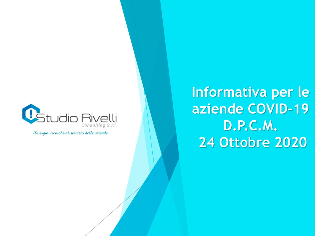 COVID D.P.C.M – 24 Ottobre 2020